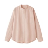 紳士　ヘンプコットンスタンドカラー長袖シャツ