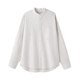 紳士　ヘンプコットンスタンドカラー長袖シャツ