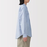 紳士　ヘンプコットンスタンドカラー長袖シャツ