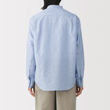 紳士　ヘンプコットンスタンドカラー長袖シャツ