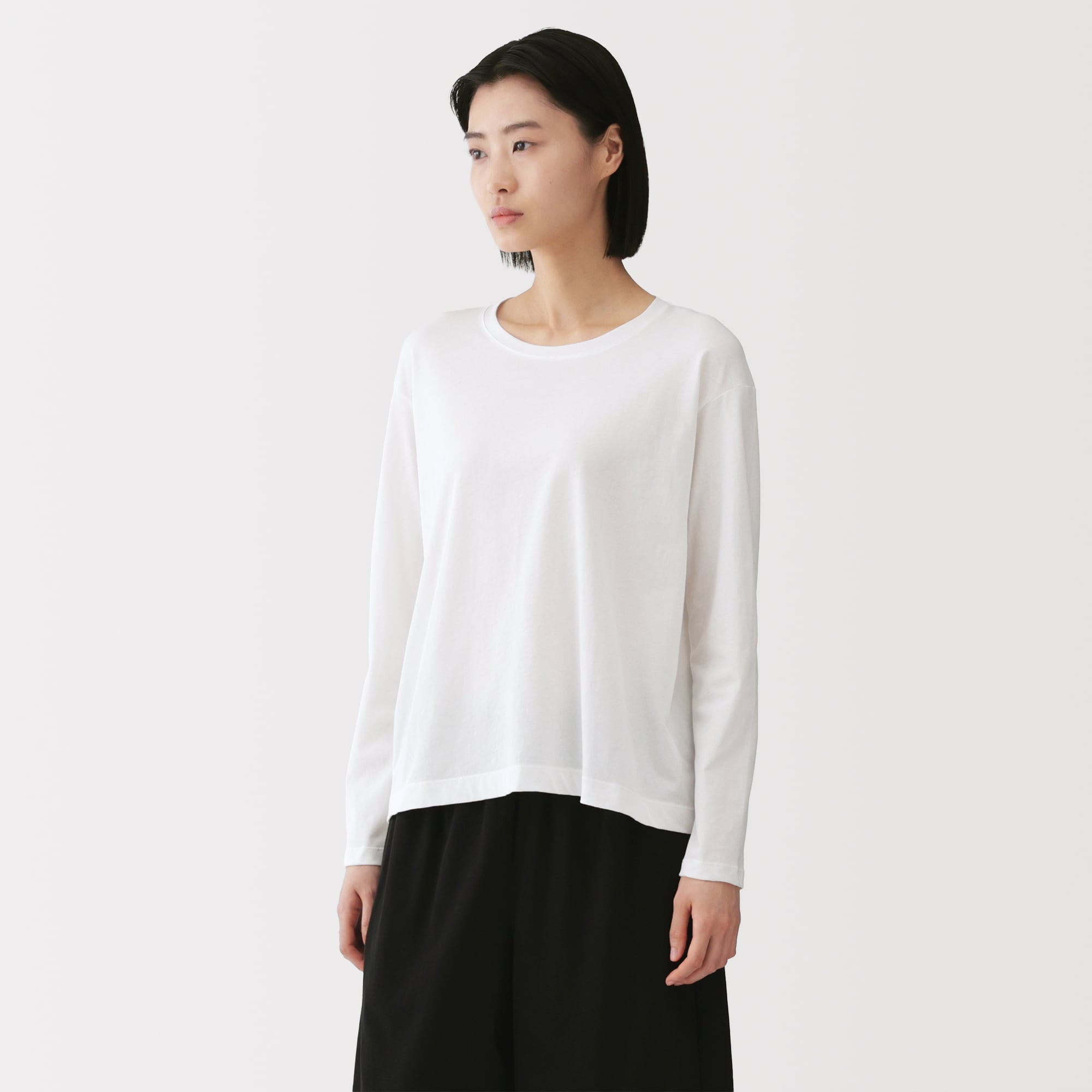 婦人　コットン天竺リラックス長袖Ｔシャツ