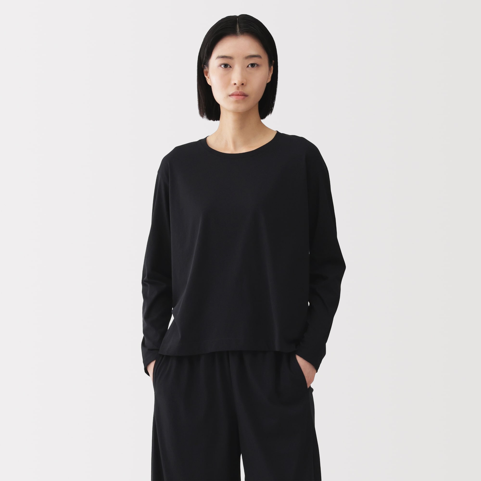 婦人　コットン天竺リラックス長袖Ｔシャツ