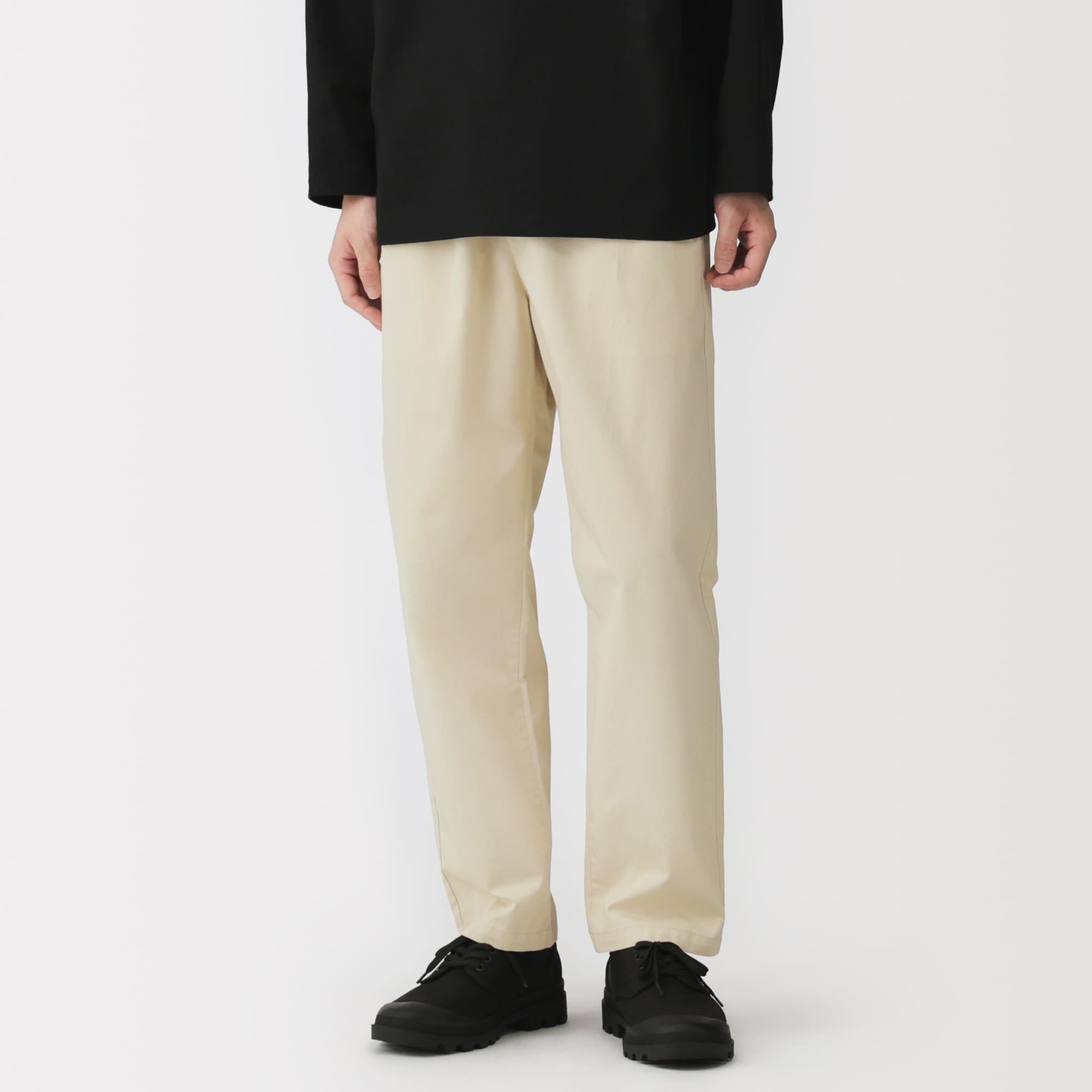 紳士　洗いざらしコットンイージーパンツ