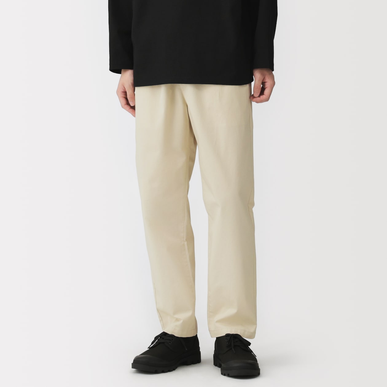 紳士　洗いざらしコットンイージーパンツ