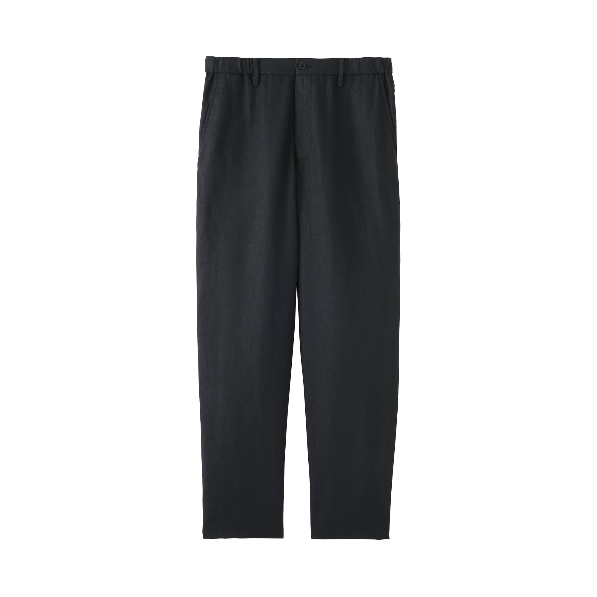 紳士　リネン洗いざらしテーパードパンツ