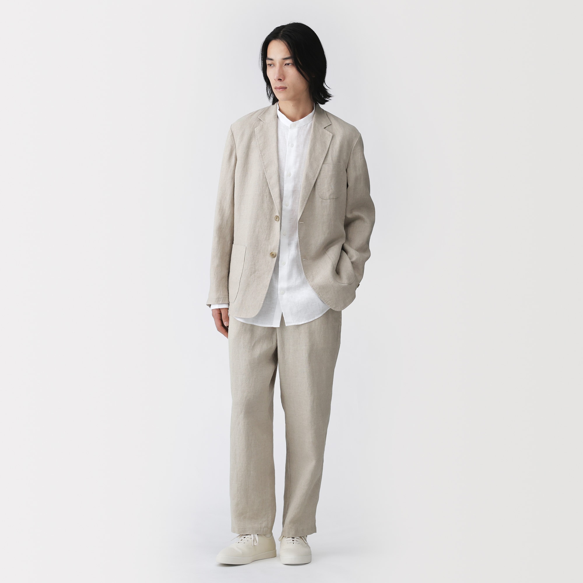 無印良品 リネン洗いざらし ジャケット テーパードパンツ セットアップ 紳士 リネン洗いざらしテーパードパンツ | 無印良品