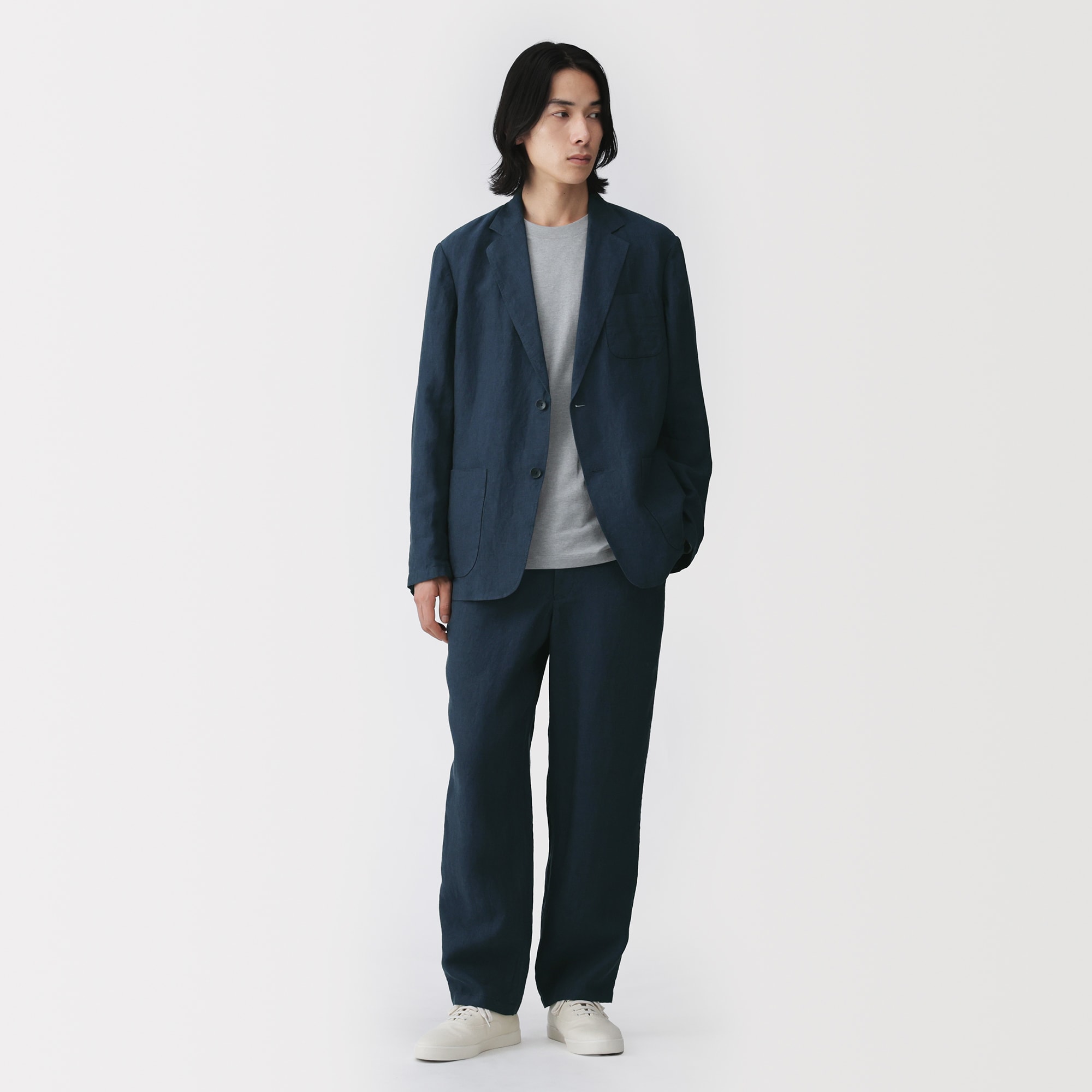紳士 リネン洗いざらしテーパードパンツ | 無印良品