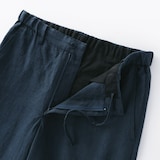 紳士　リネン洗いざらしテーパードパンツ
