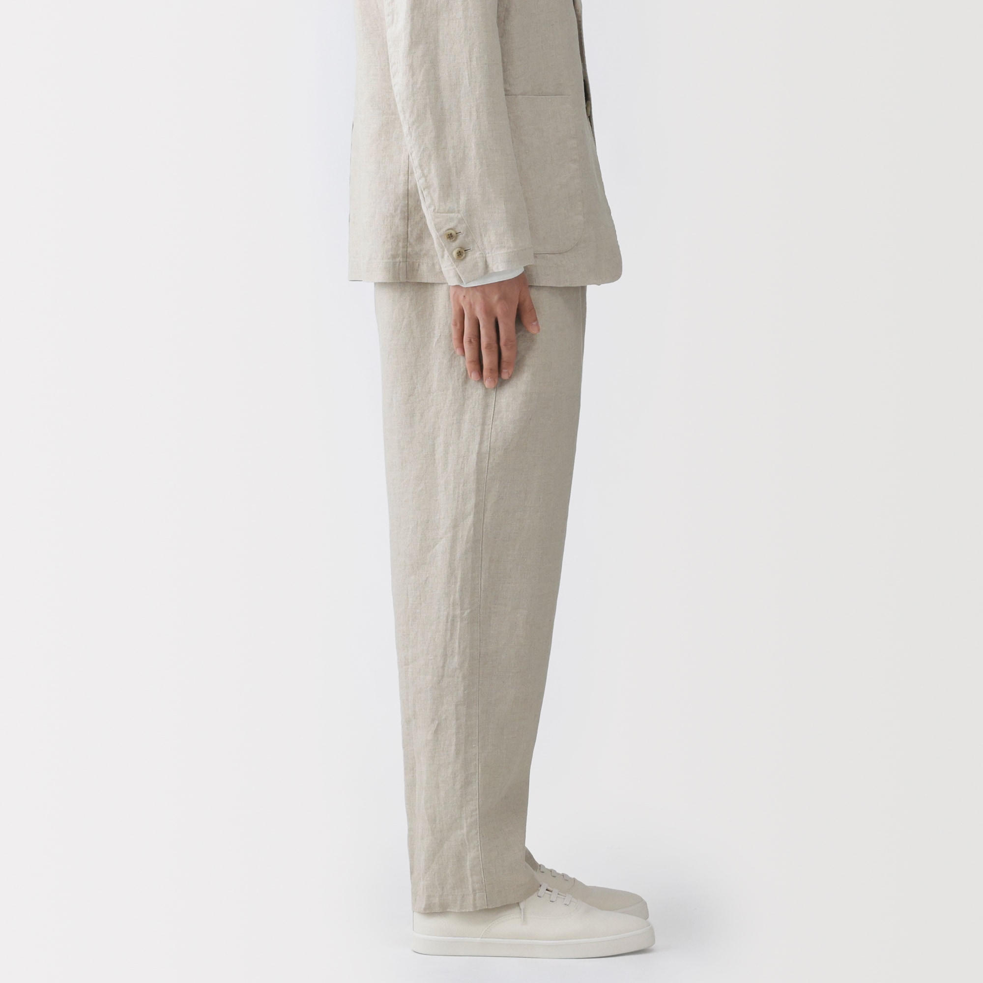 紳士 リネン洗いざらしテーパードパンツ | 無印良品