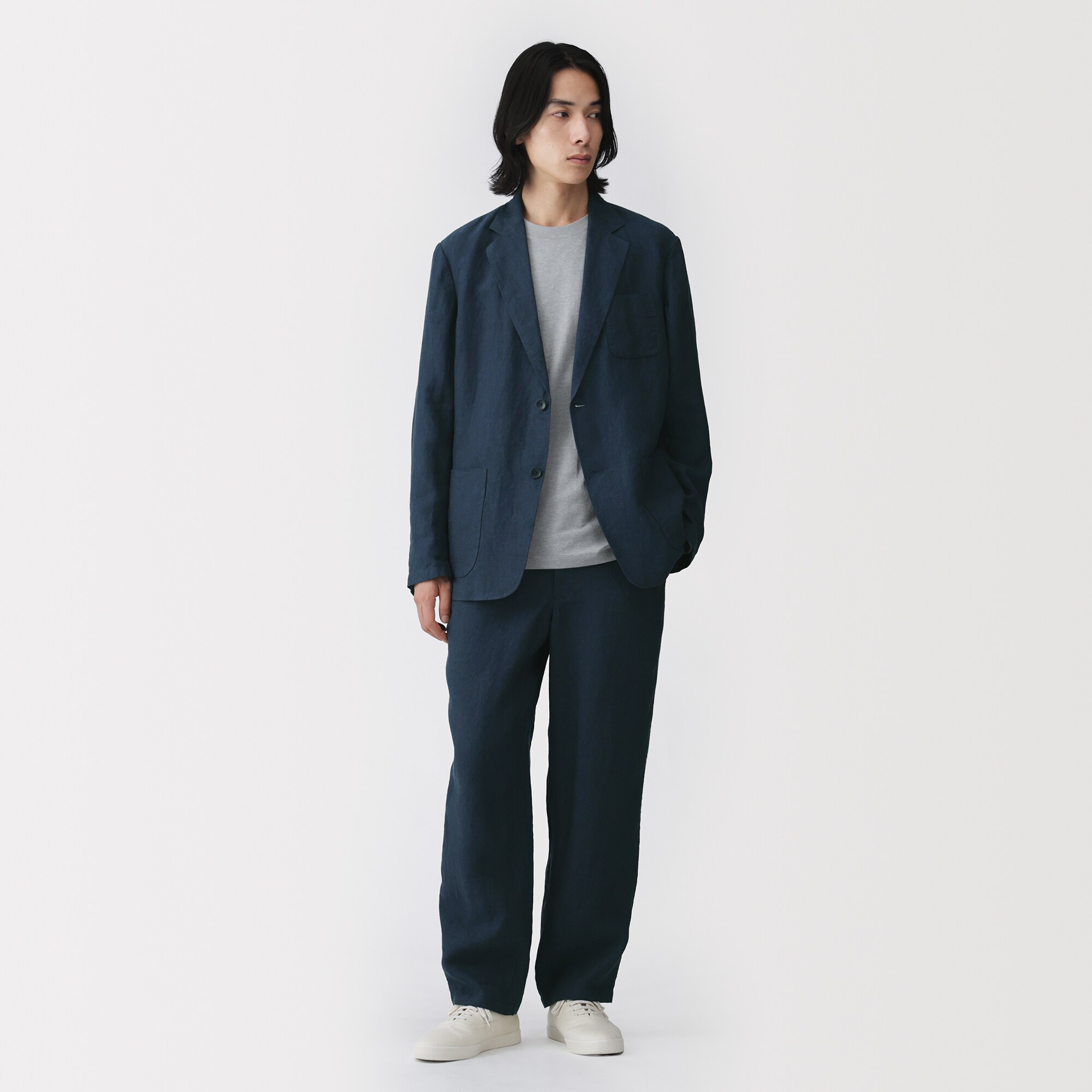 紳士 リネン洗いざらしテーパードパンツ | 無印良品