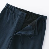 紳士　リネン洗いざらしテーパードパンツ