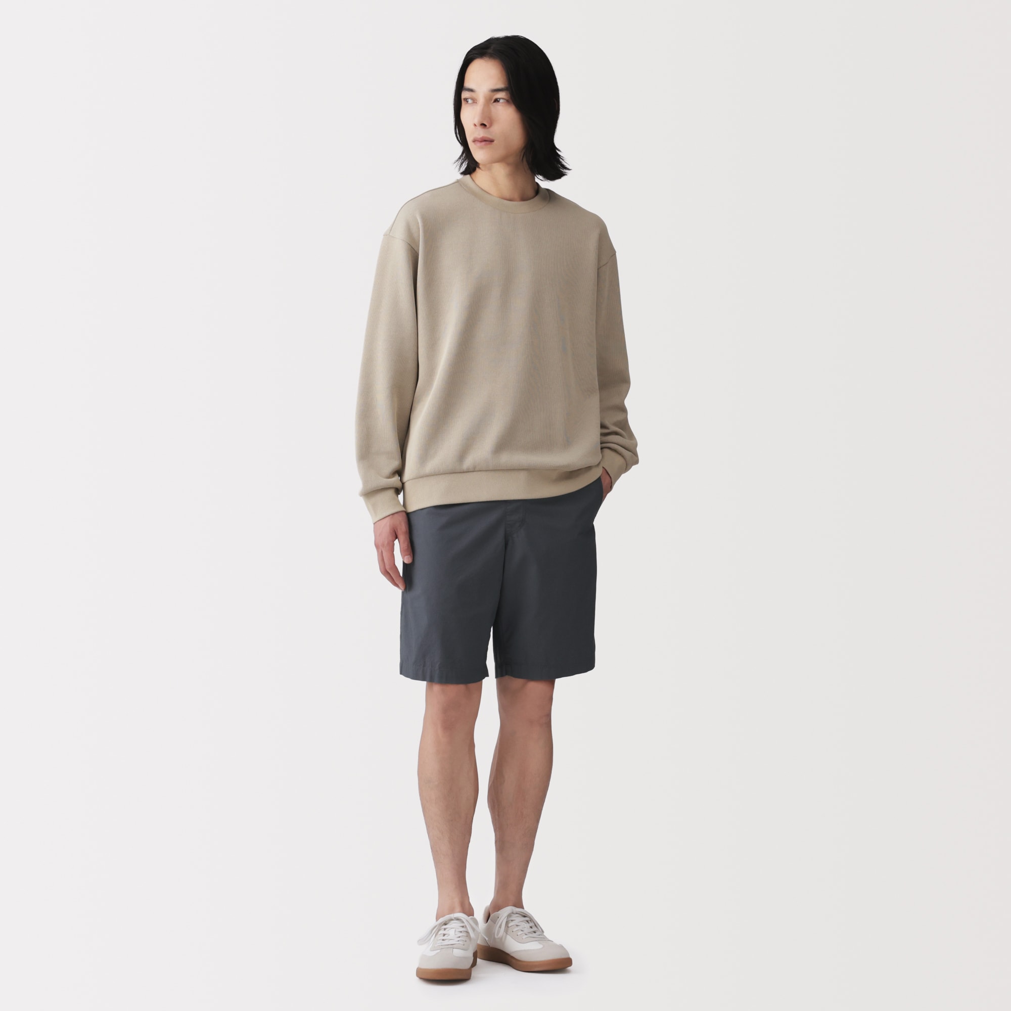 紳士　洗いざらしブロードイージーショートパンツ