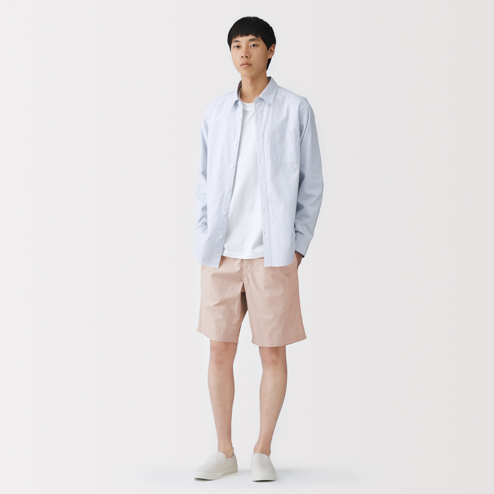 紳士　洗いざらしブロードイージーショートパンツ