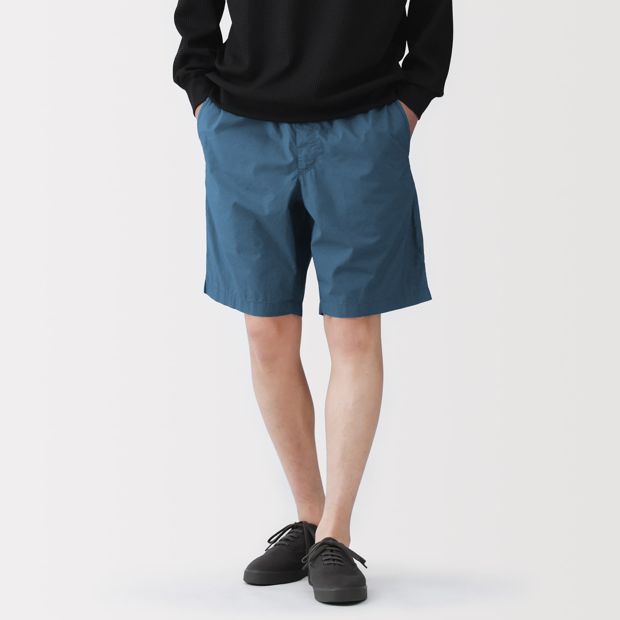 紳士　洗いざらしブロードイージーショートパンツ