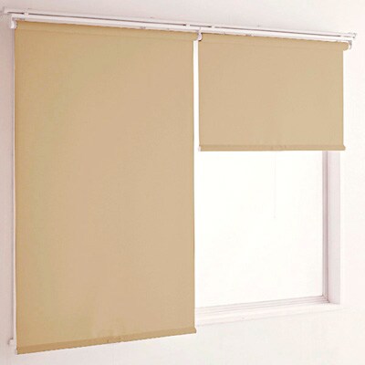ポリエステルサテン遮光ロールスクリーン／ベージュ | 無印良品