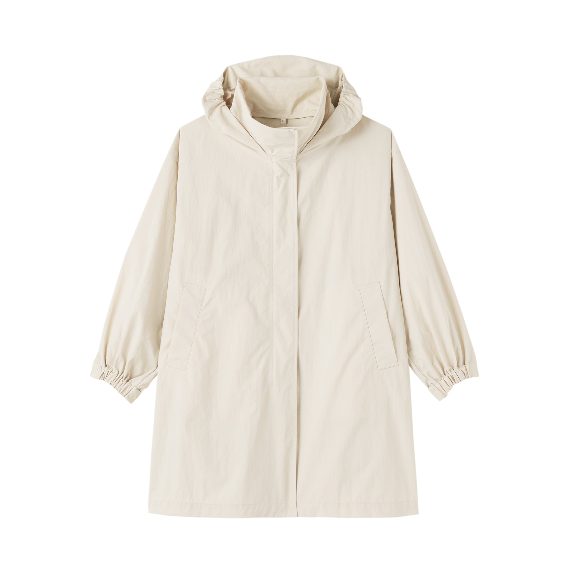 【新品】無印良品 撥水ＵＶカットフードがしまえるロングコート ダークネイビー S 無印良品（MUJI） コート アウター 婦人 撥水UVカットフードがしま