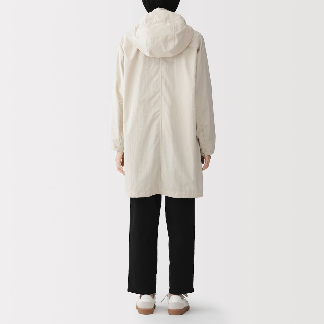 婦人　撥水ＵＶカットフードがしまえるロングコート