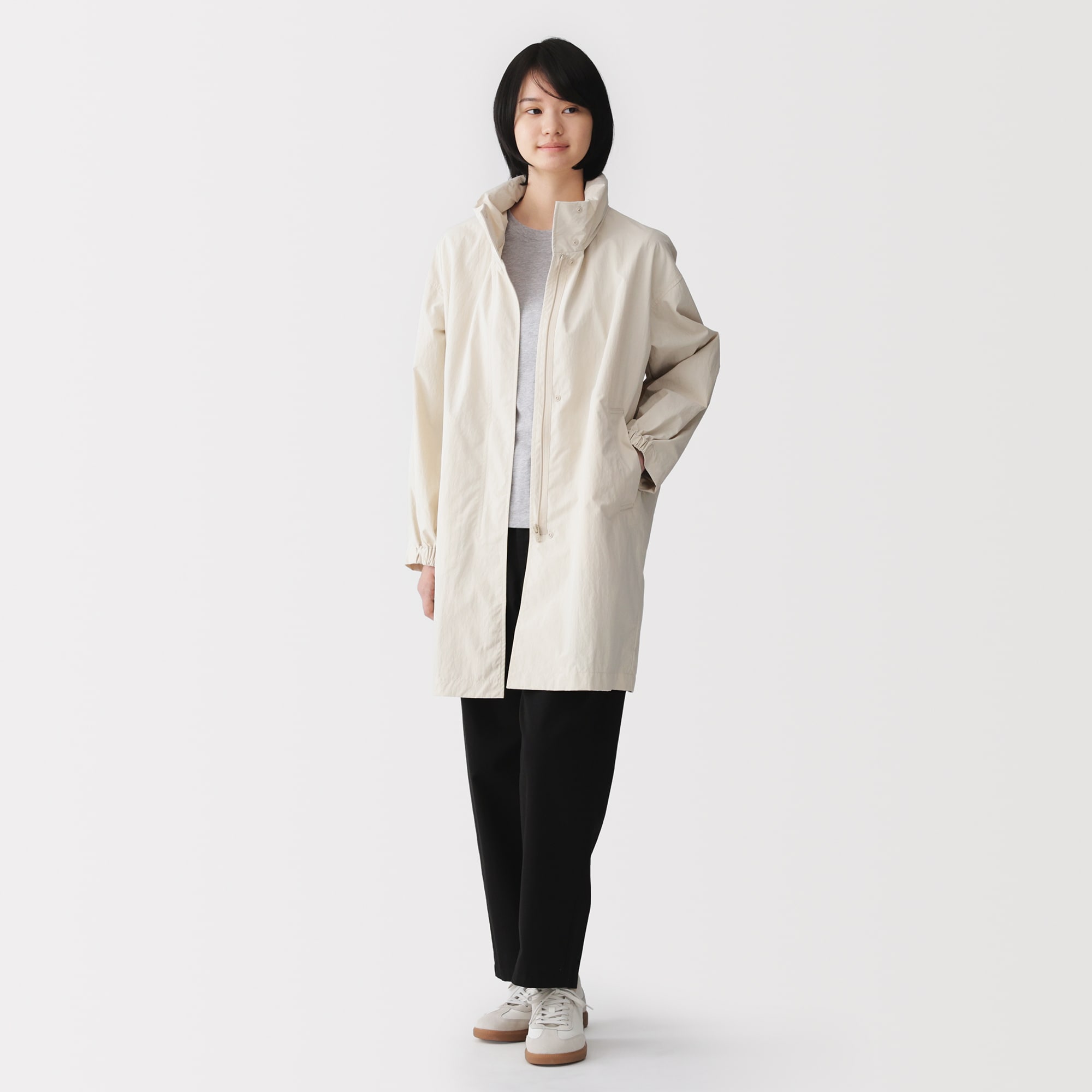 婦人 撥水UVカットフードがしまえるロングコート | 無印良品
