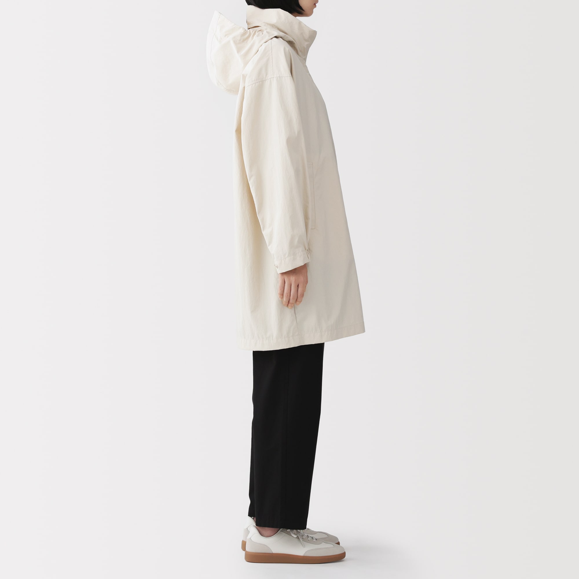 婦人 撥水UVカットフードがしまえるロングコート | 無印良品