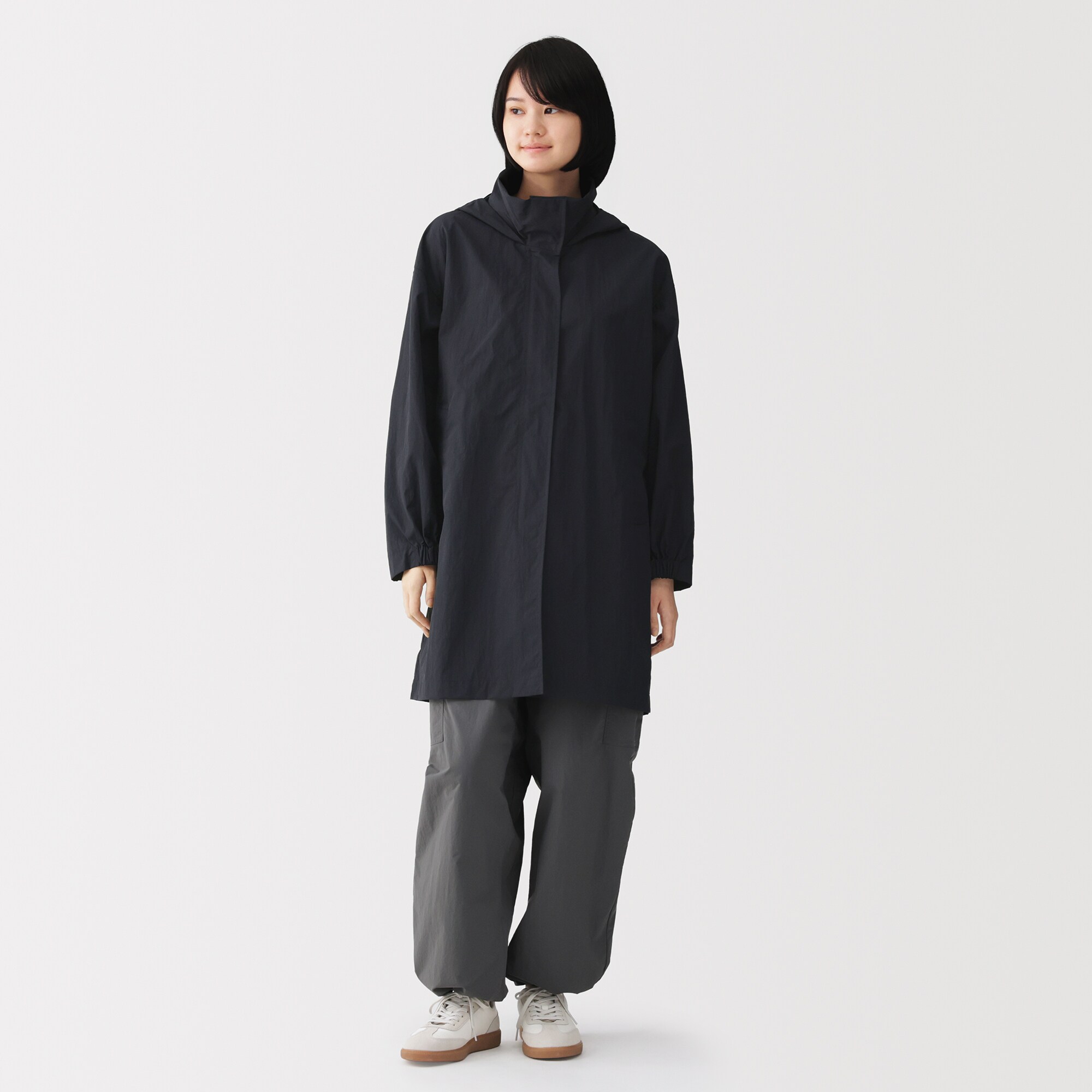☆新品☆ 無印良品 撥水 UVカット フードがしまえるロングコート Sサイズ 婦人 撥水UVカットフードがしまえるロングコート | 無印良品