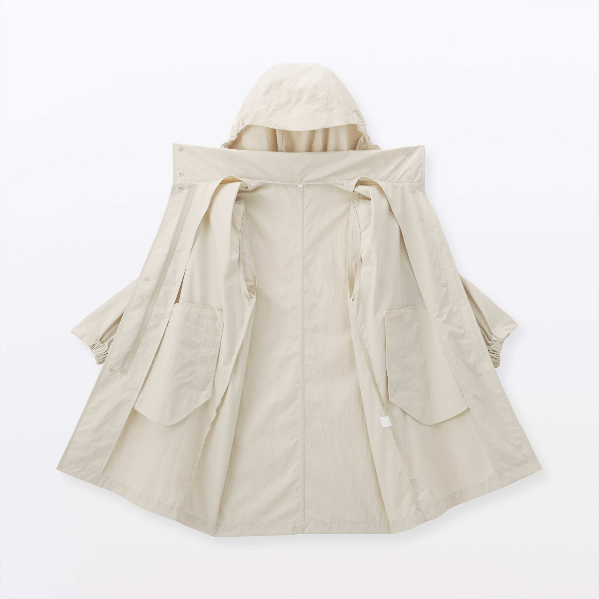 婦人　撥水ＵＶカットフードがしまえるロングコート