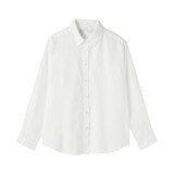 婦人　リネン　洗いざらし　レギュラーカラー長袖シャツ