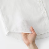 婦人　リネン　洗いざらし　レギュラーカラー長袖シャツ