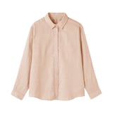 婦人　リネン　洗いざらし　レギュラーカラー長袖シャツ