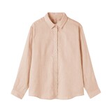 婦人　リネン　洗いざらし　レギュラーカラー長袖シャツ