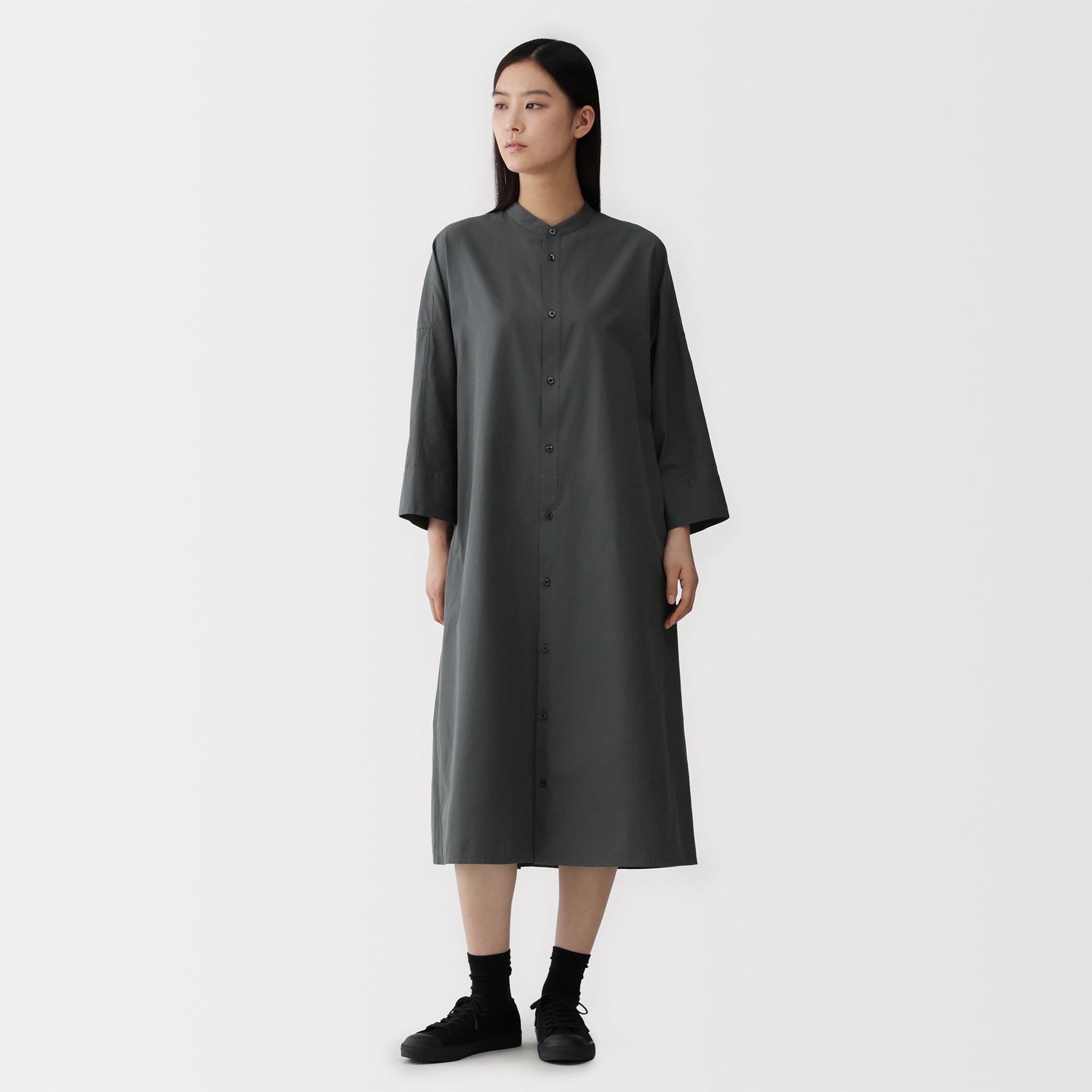 婦人　ポプリンシャツワンピース