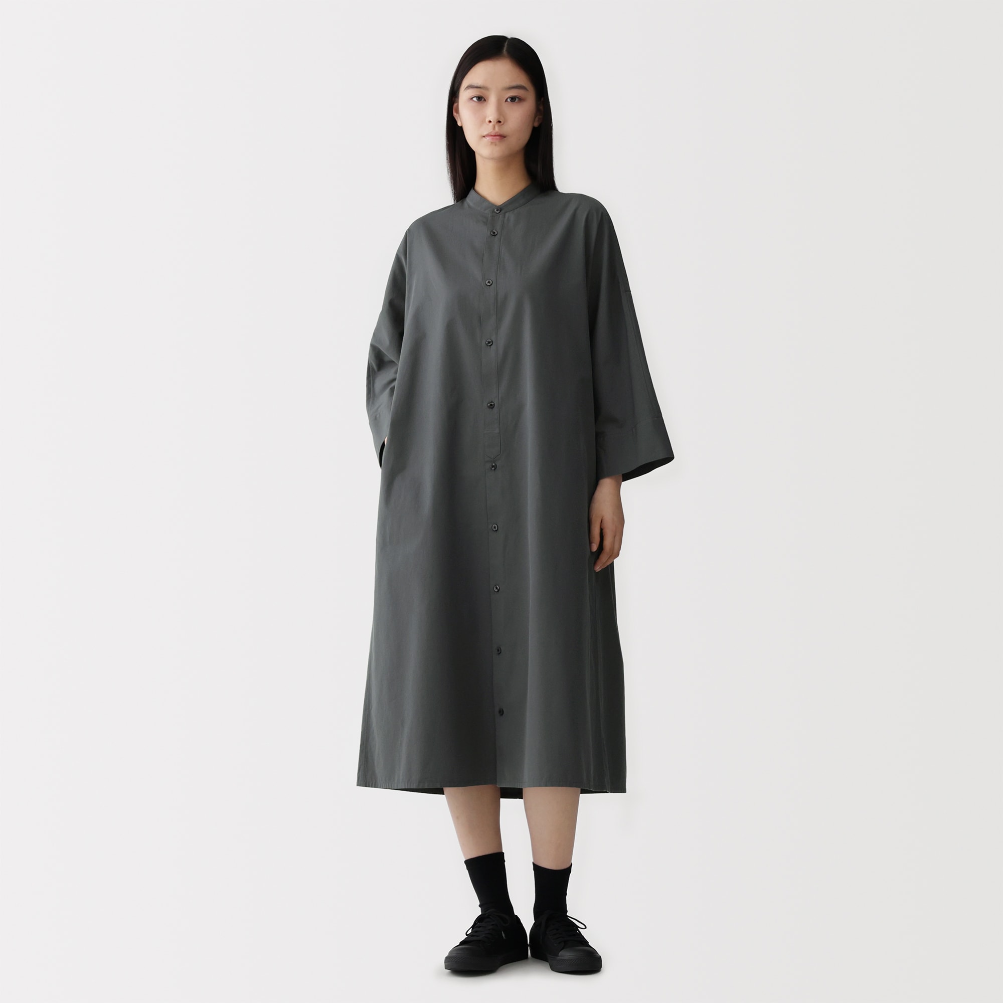 婦人　ポプリンシャツワンピース