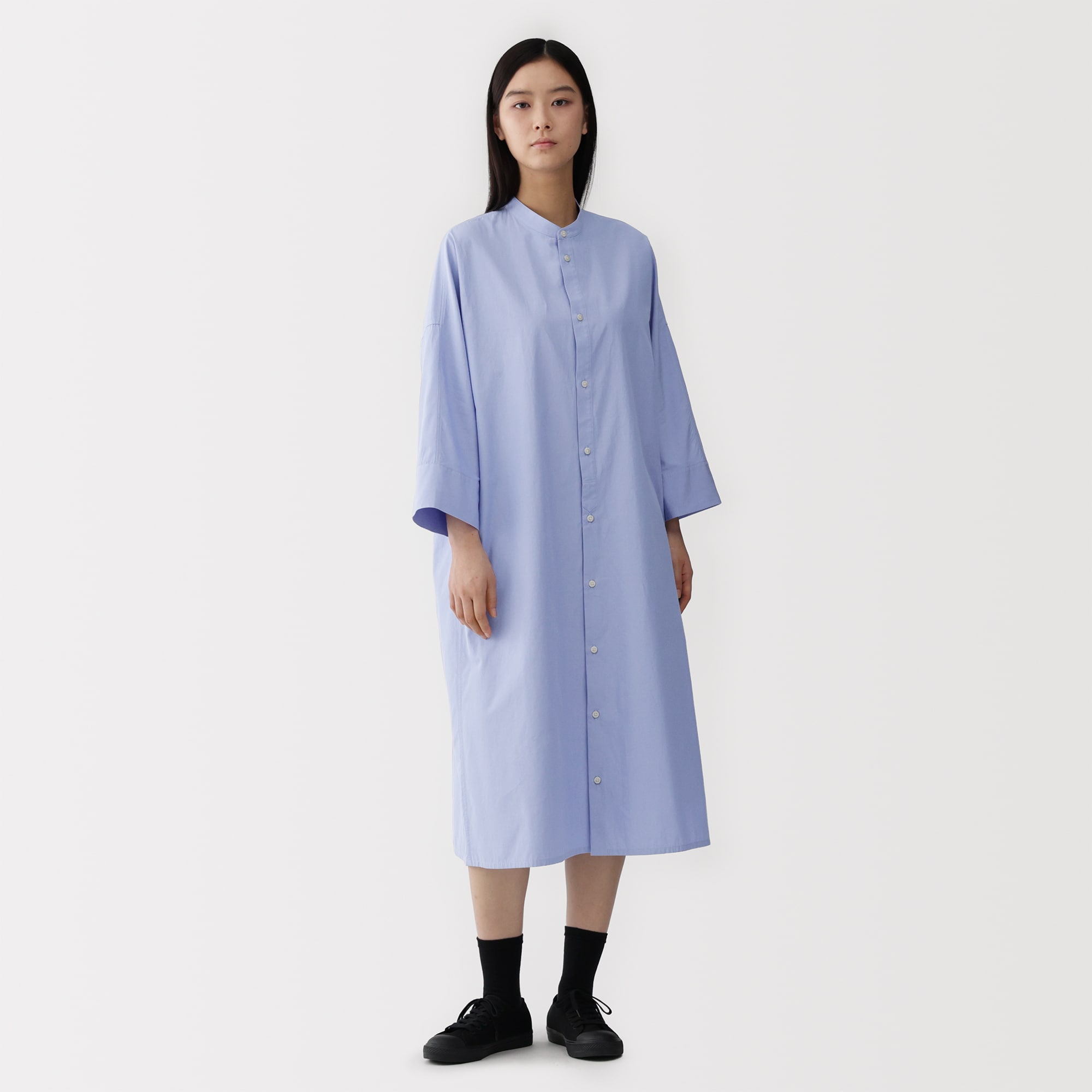 婦人　ポプリンシャツワンピース