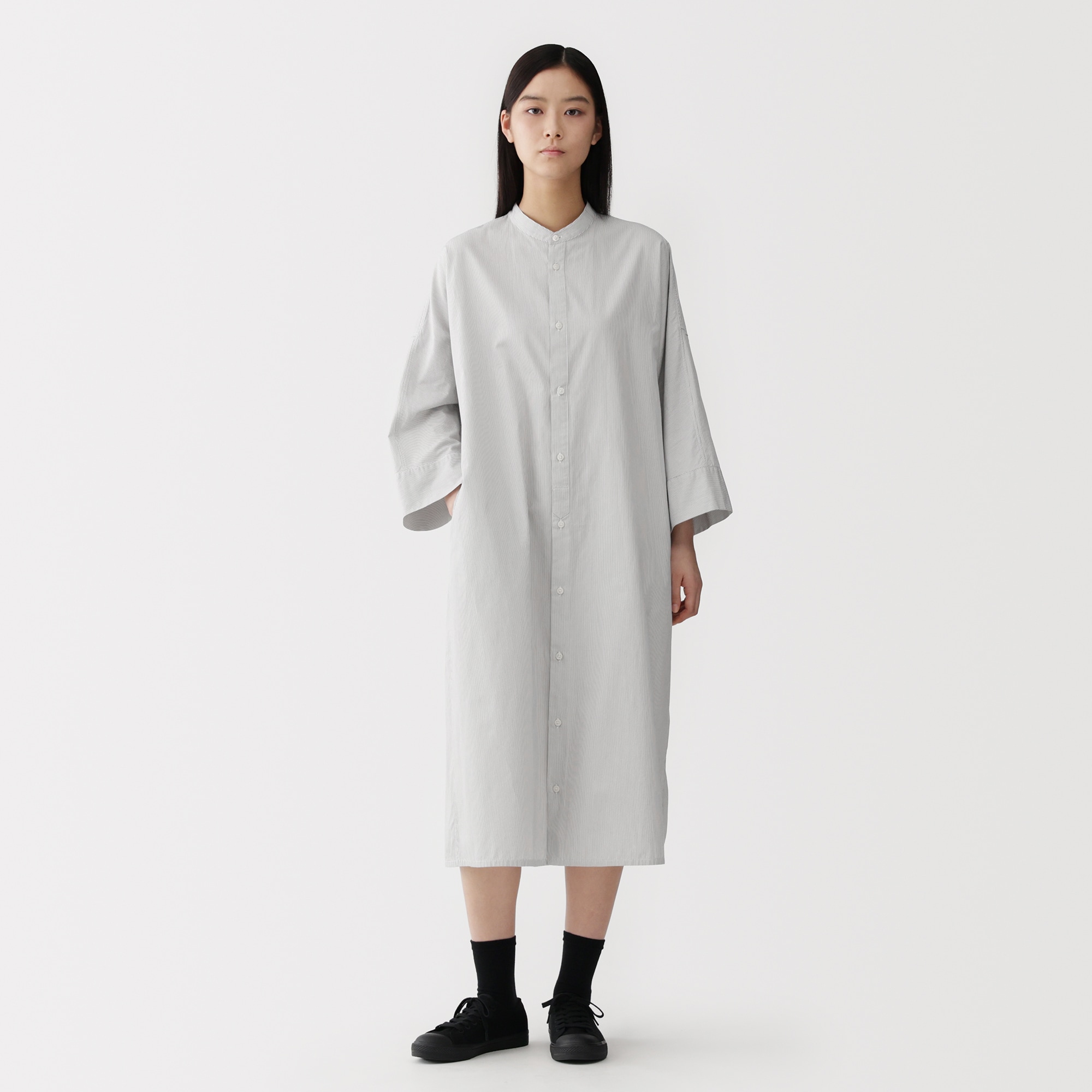 婦人　ポプリンシャツワンピース