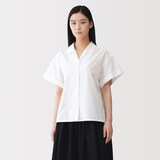 婦人　ポプリン半袖シャツ