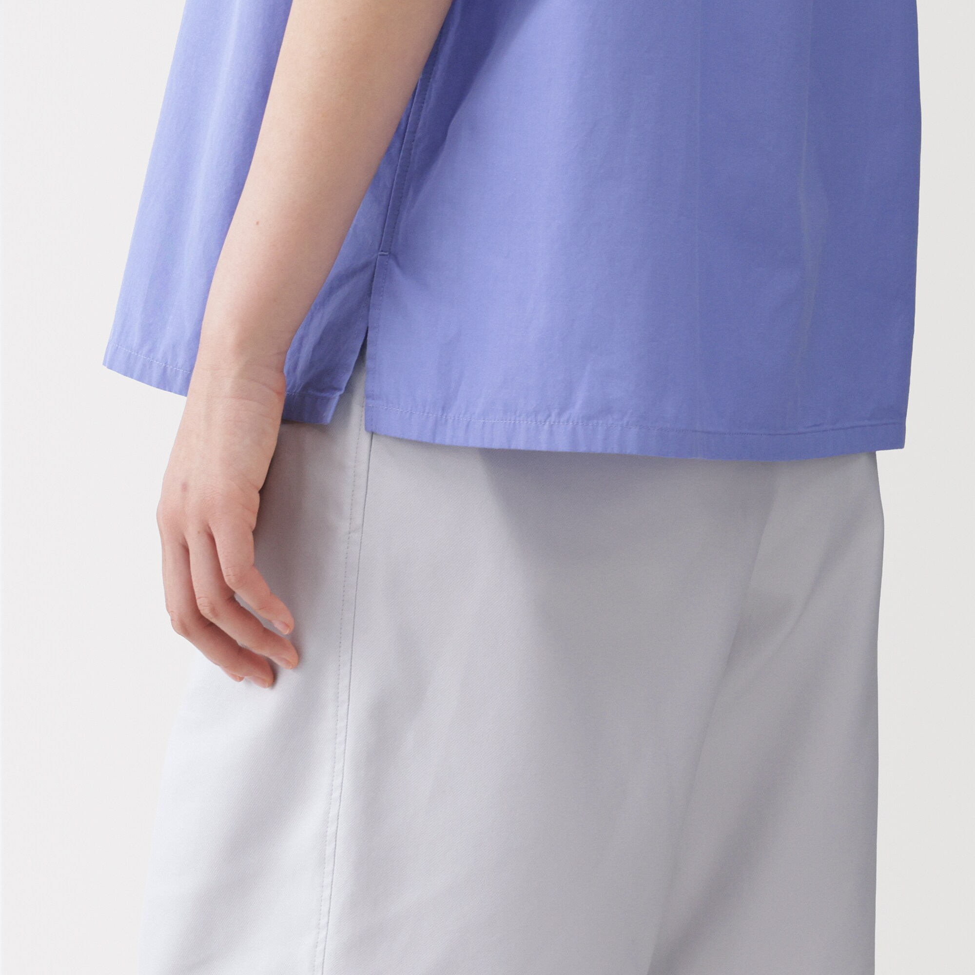 婦人　ポプリン半袖シャツ