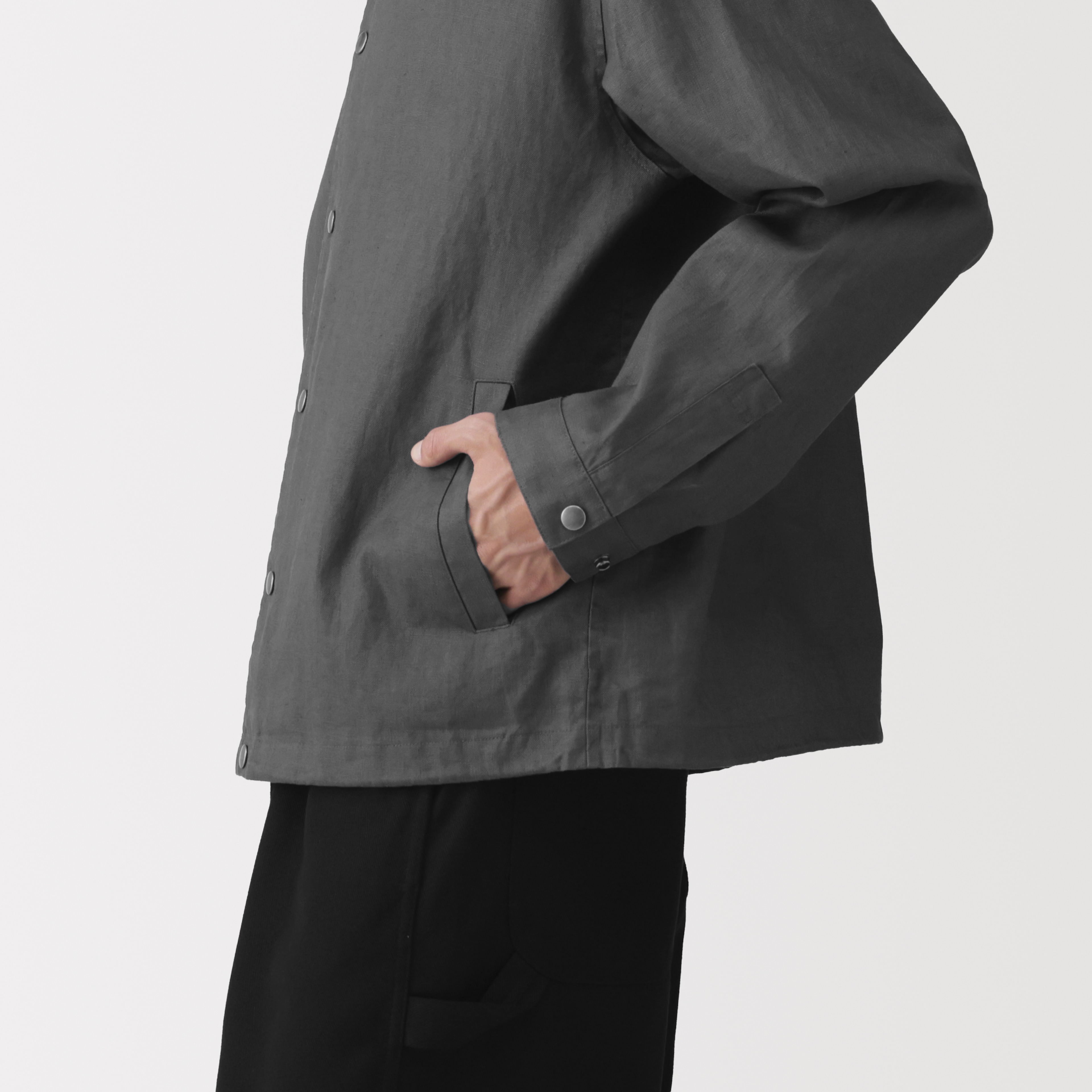 紳士　太番手リネンドローストリングジャケット