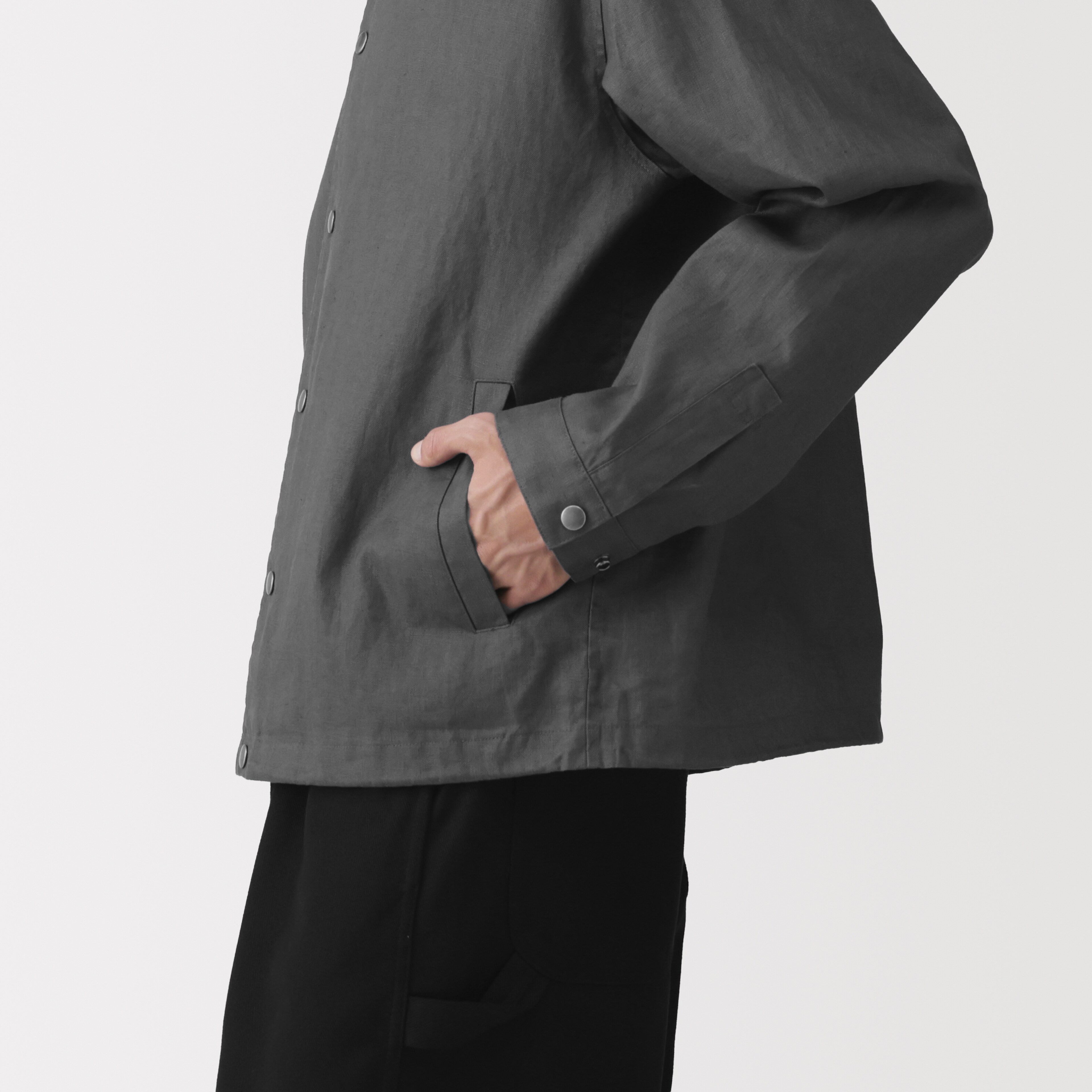 紳士　太番手リネンドローストリングジャケット