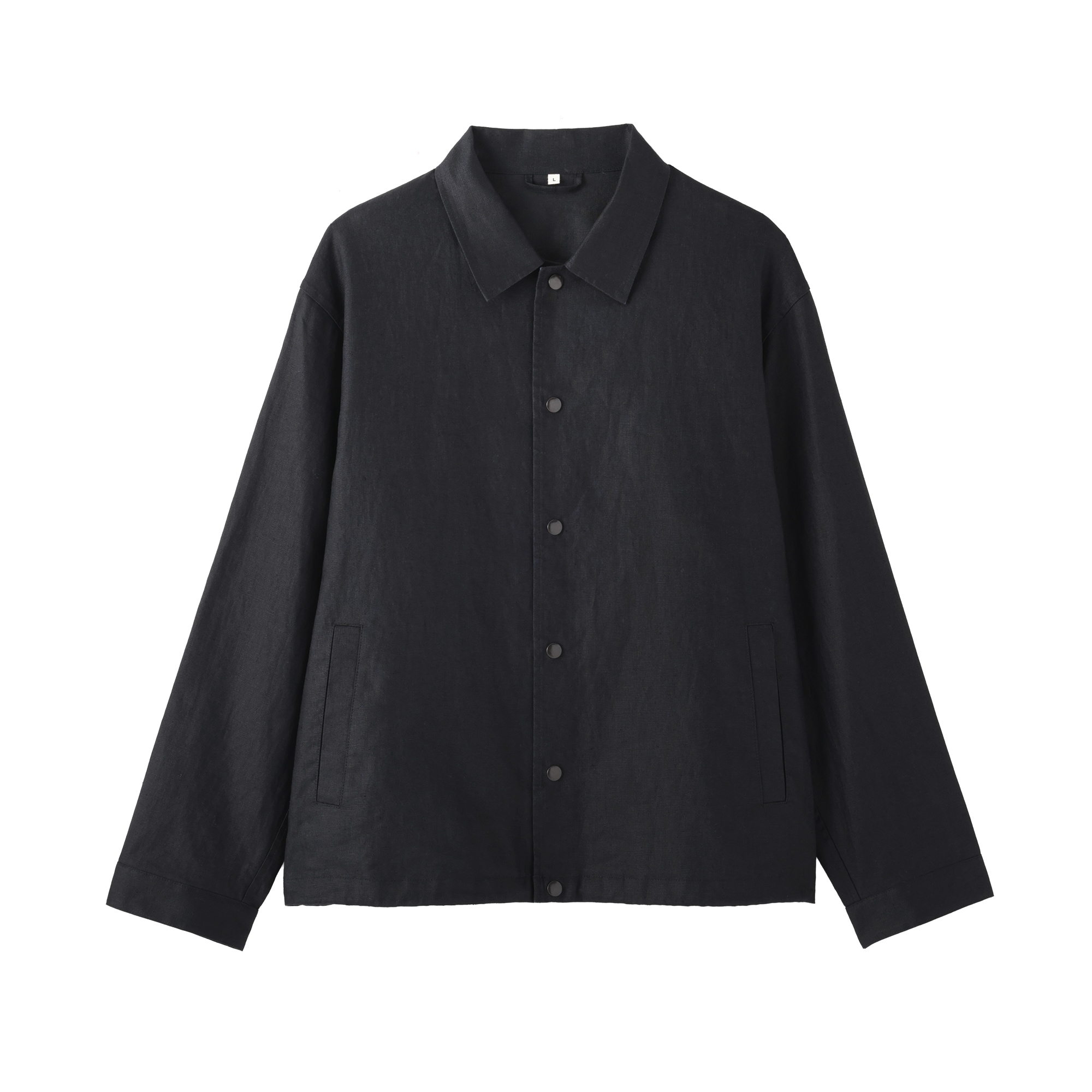 Muji Lbo 太番手リネンドローストリングジャケット　チャコールグレー L 紳士 太番手リネンドローストリングジャケット | 無印良品