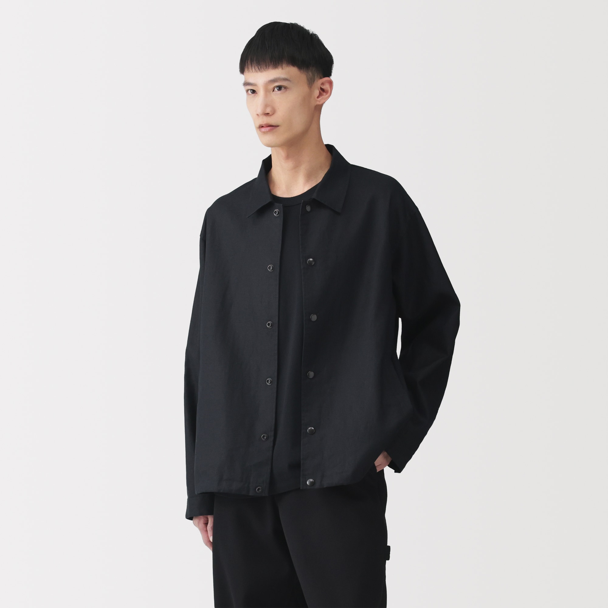 村*太様 MUJI Labo 太番手リネンドローストリングジャケット チャコール 紳士 太番手リネンドローストリングジャケット | 無印良品