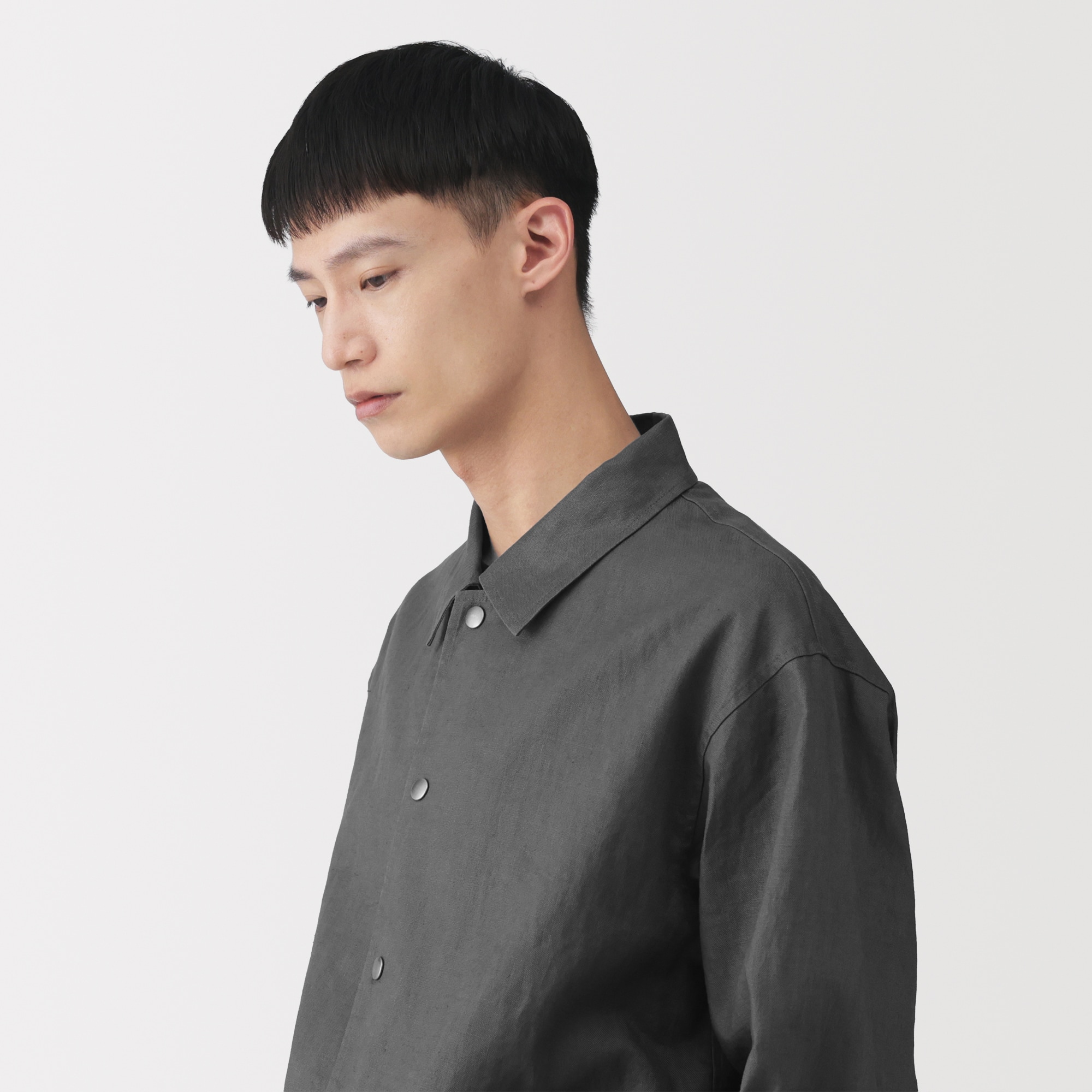 紳士　太番手リネンドローストリングジャケット