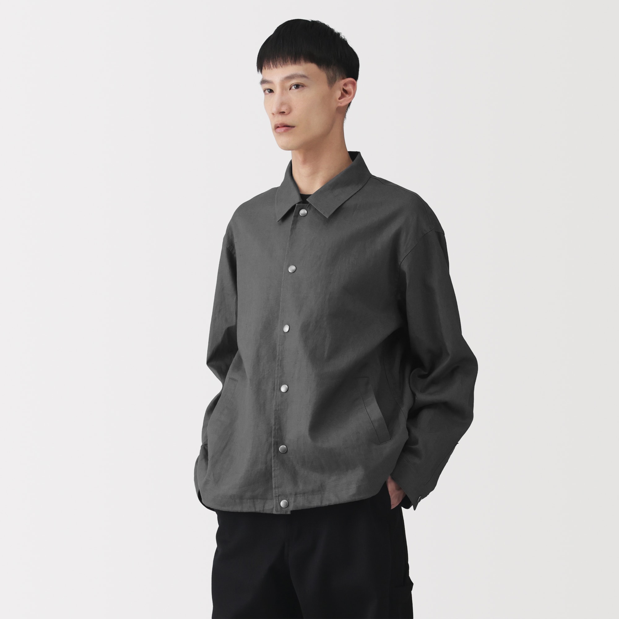 紳士　太番手リネンドローストリングジャケット