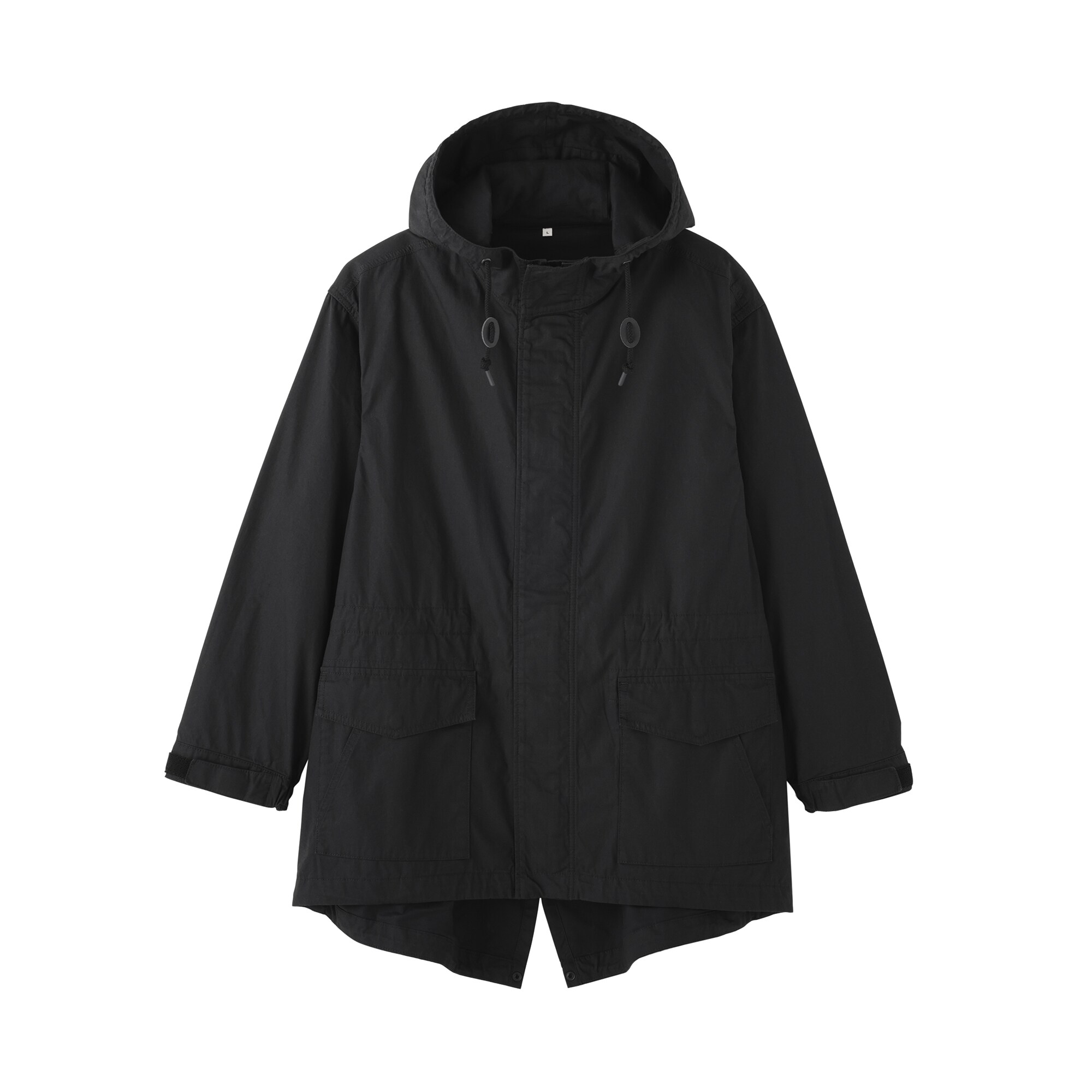 【muji labo】紳士　コットンライトキャンバス　フーデッドブルゾン L 黒 MUJI Labo コットンライトキャンバスフーデッドブルゾン 紳士 コットン