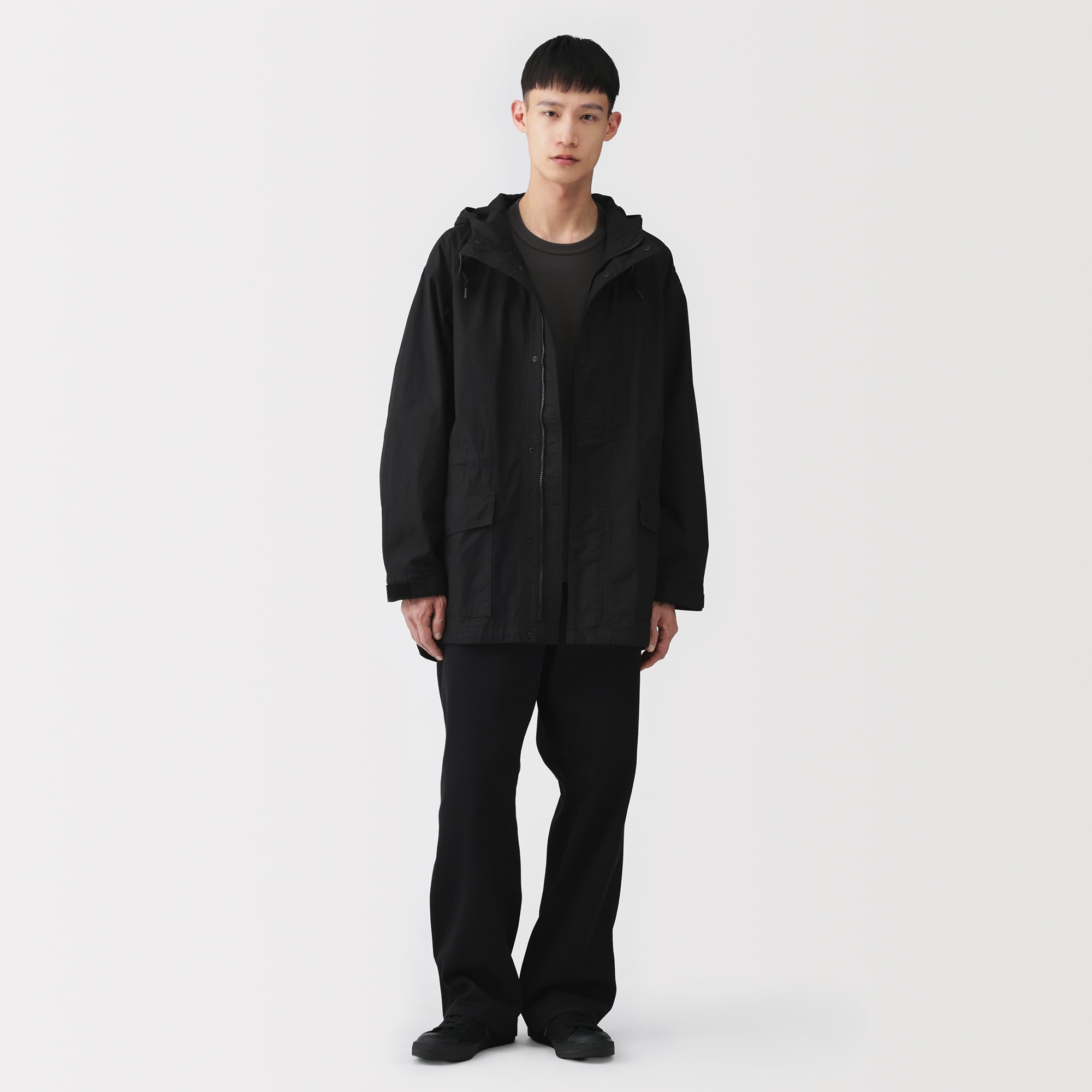 紳士　コットンライトキャンバス　フーデッドブルゾン