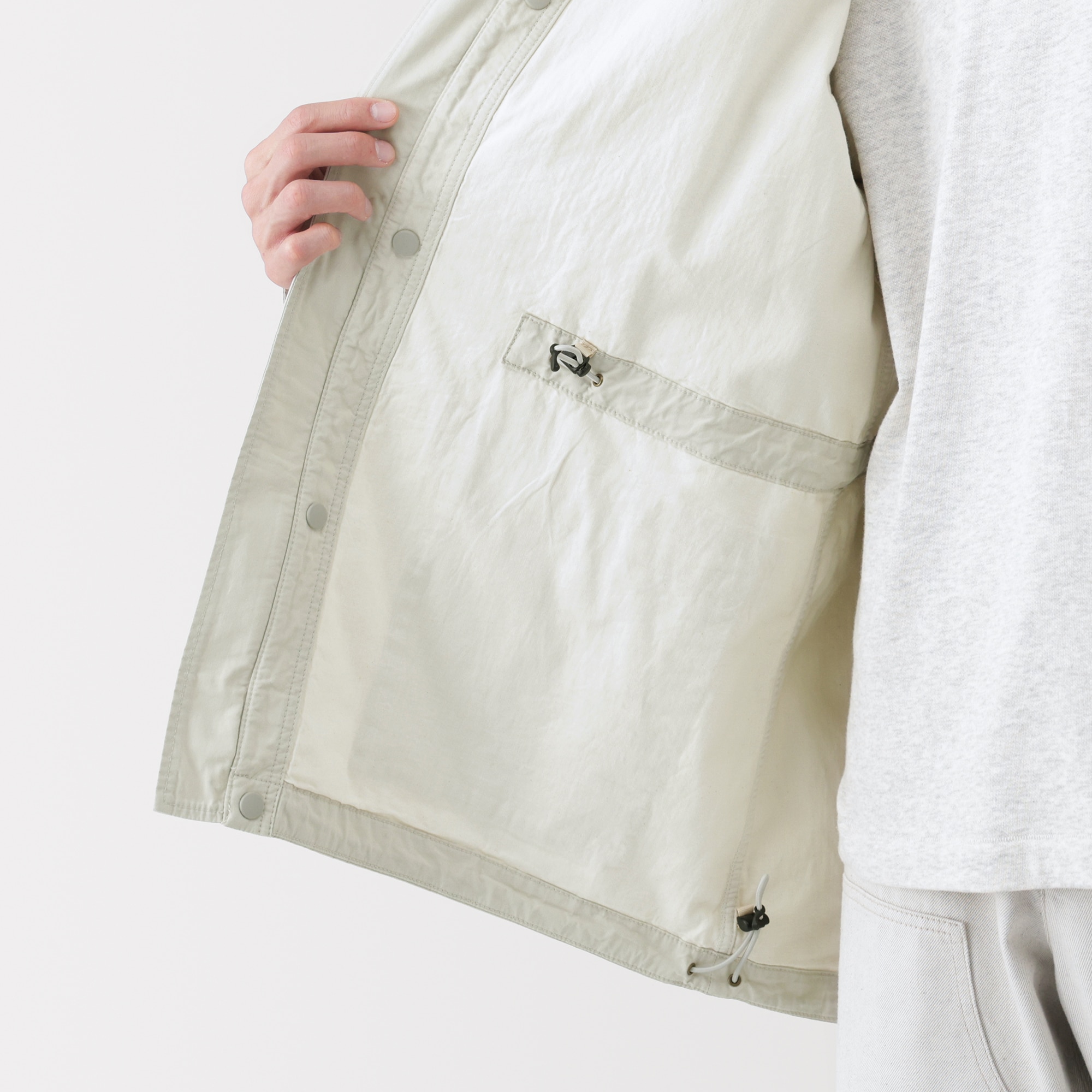 紳士　コットンライトキャンバス　フーデッドブルゾン