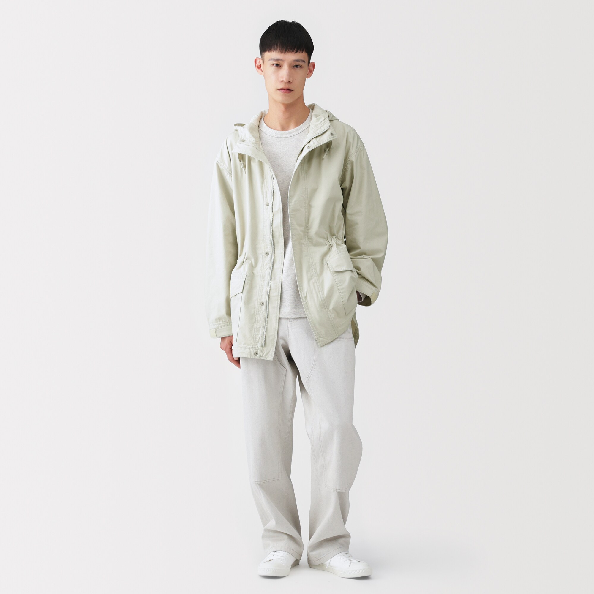 【muji labo】紳士　コットンライトキャンバス　フーデッドブルゾン L 黒 MUJI Labo コットンライトキャンバスフーデッドブルゾン 紳士 コットン