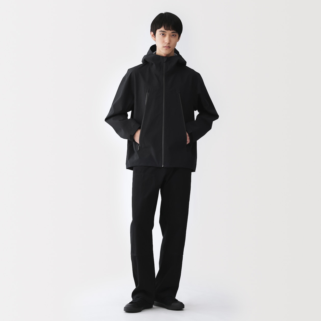 紳士　透湿撥水コットンナイロン　フードブルゾン