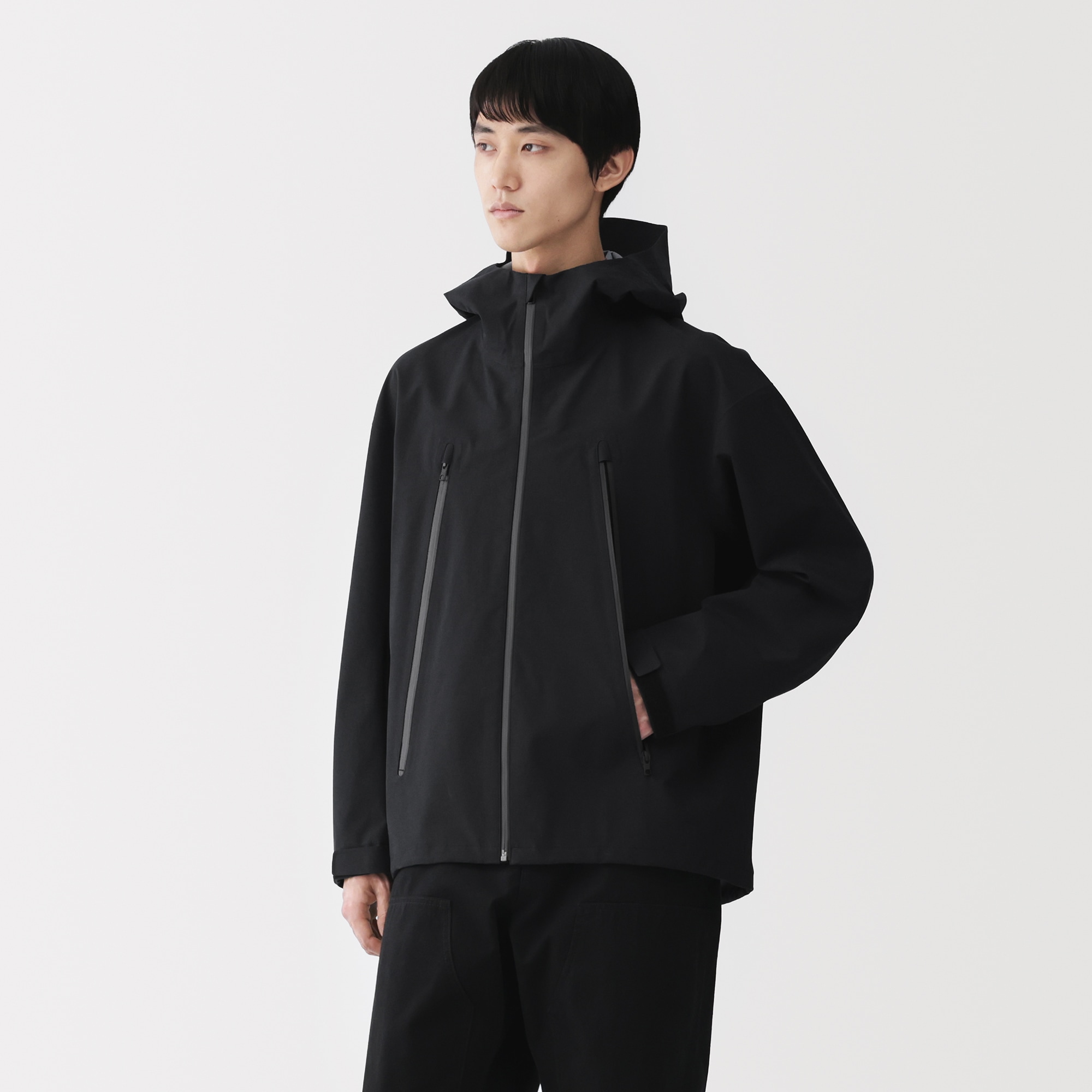 紳士 透湿撥水コットンナイロン フードブルゾン | 無印良品