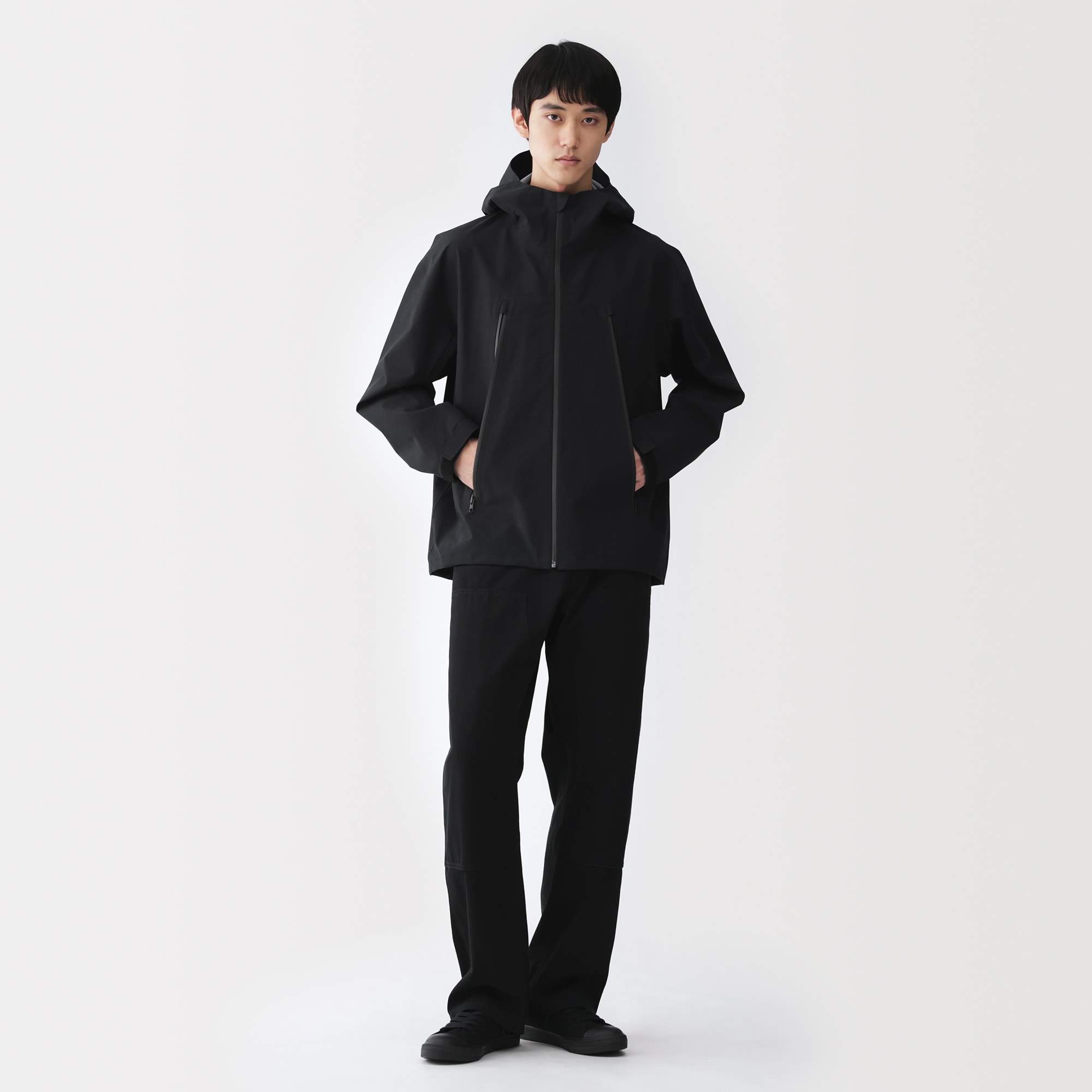 紳士　透湿撥水コットンナイロン　フードブルゾン