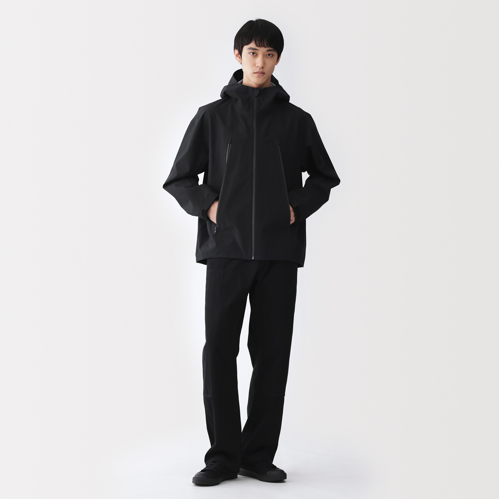 紳士　透湿撥水コットンナイロン　フードブルゾン