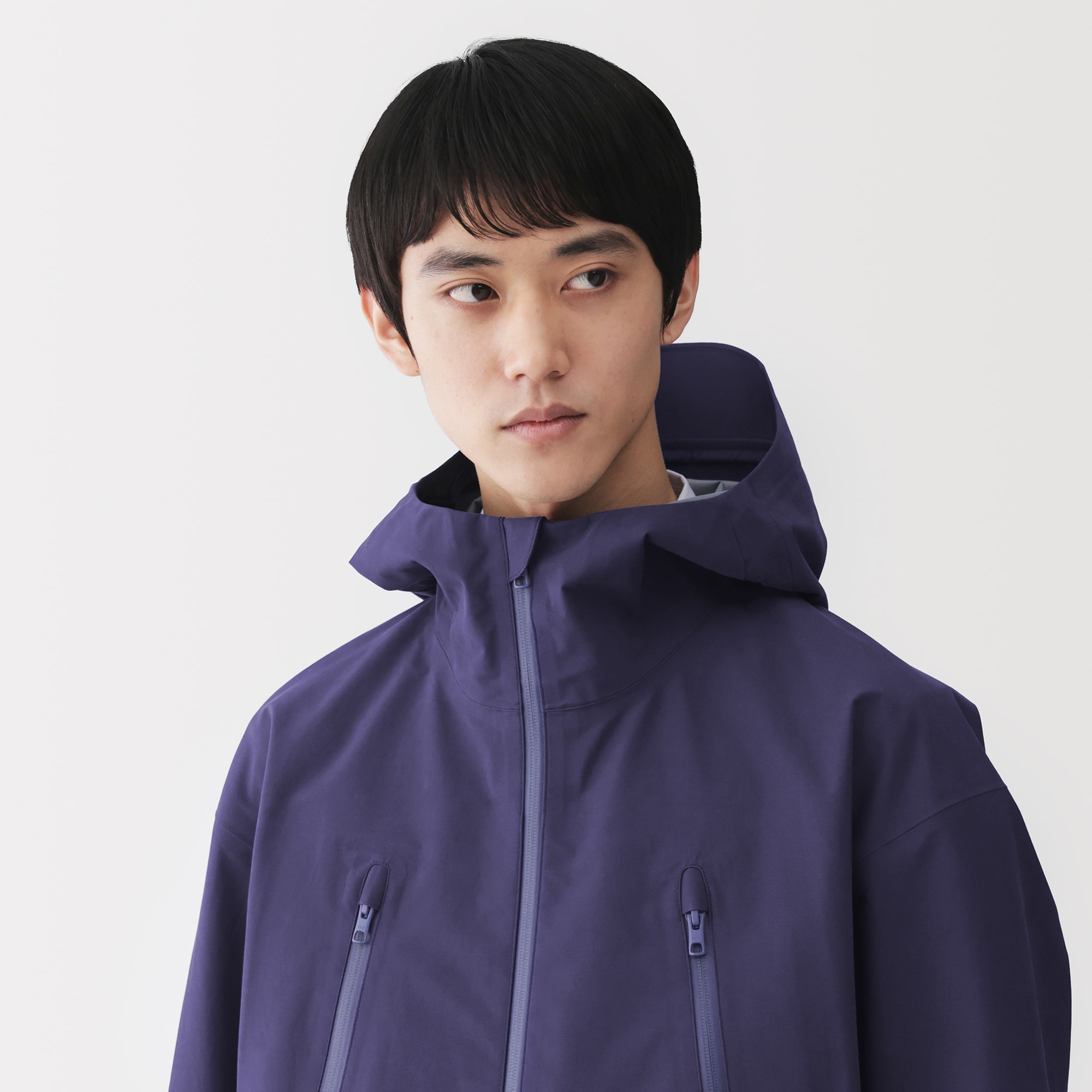 紳士 透湿撥水コットンナイロン フードブルゾン | 無印良品